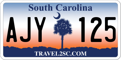 SC license plate AJY125