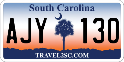 SC license plate AJY130