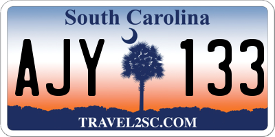 SC license plate AJY133