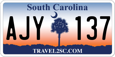 SC license plate AJY137