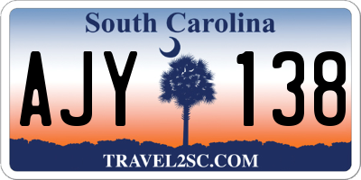 SC license plate AJY138