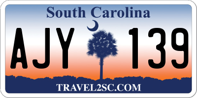 SC license plate AJY139