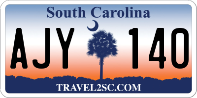 SC license plate AJY140