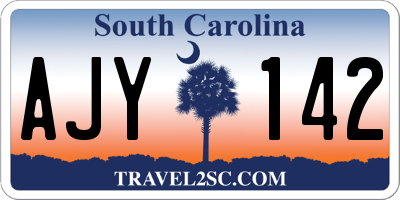 SC license plate AJY142