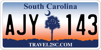 SC license plate AJY143