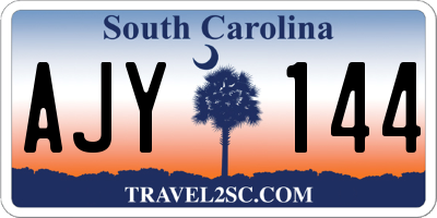 SC license plate AJY144