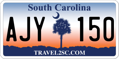 SC license plate AJY150