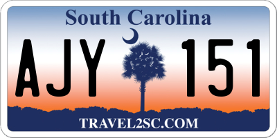 SC license plate AJY151
