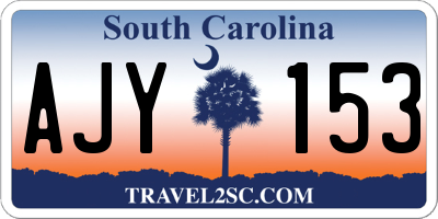 SC license plate AJY153
