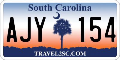SC license plate AJY154