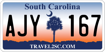 SC license plate AJY167