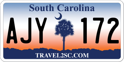 SC license plate AJY172