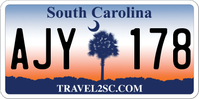 SC license plate AJY178