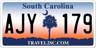 SC license plate AJY179