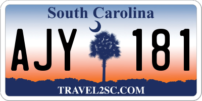 SC license plate AJY181