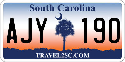SC license plate AJY190