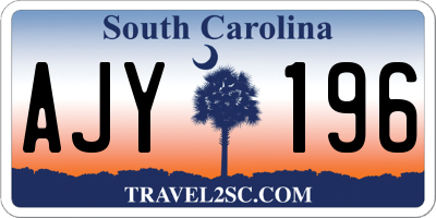SC license plate AJY196