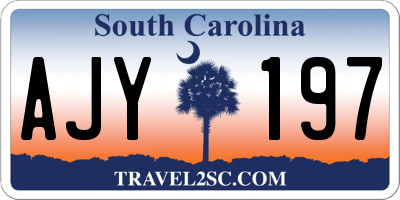 SC license plate AJY197