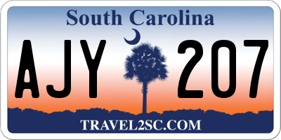 SC license plate AJY207