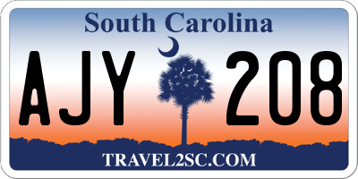 SC license plate AJY208