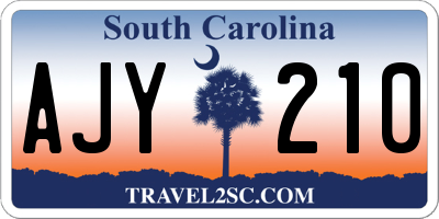 SC license plate AJY210