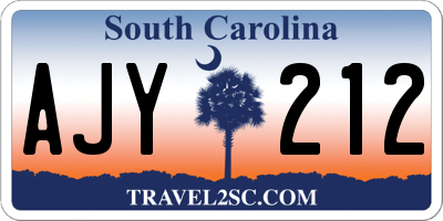 SC license plate AJY212