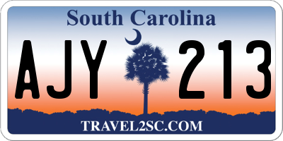 SC license plate AJY213
