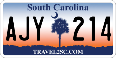 SC license plate AJY214