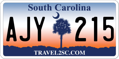 SC license plate AJY215