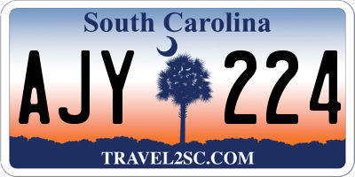 SC license plate AJY224
