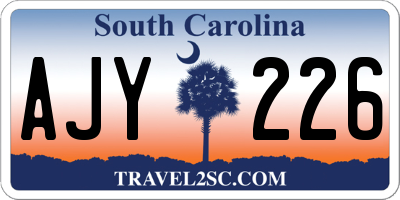 SC license plate AJY226