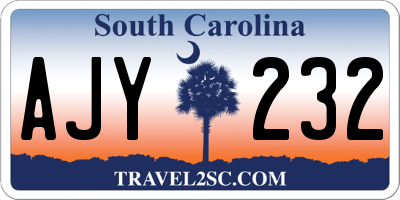 SC license plate AJY232