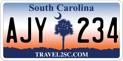 SC license plate AJY234