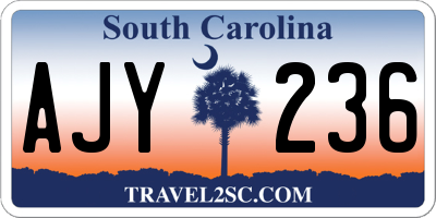 SC license plate AJY236