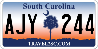 SC license plate AJY244