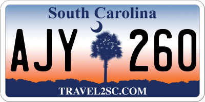 SC license plate AJY260