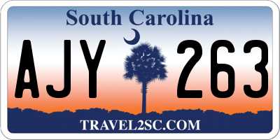 SC license plate AJY263