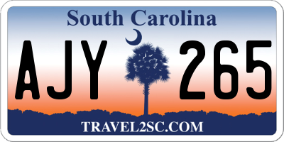 SC license plate AJY265