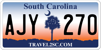 SC license plate AJY270