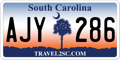 SC license plate AJY286