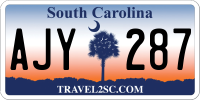 SC license plate AJY287