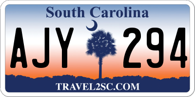 SC license plate AJY294