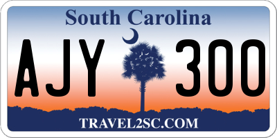 SC license plate AJY300