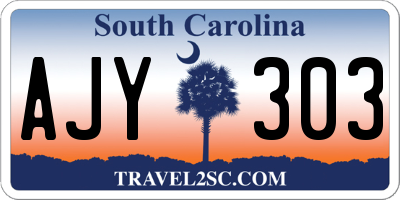 SC license plate AJY303