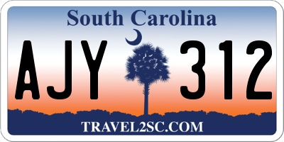 SC license plate AJY312