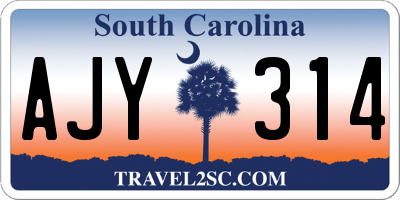 SC license plate AJY314