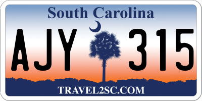 SC license plate AJY315