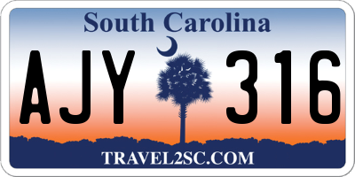 SC license plate AJY316
