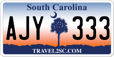 SC license plate AJY333