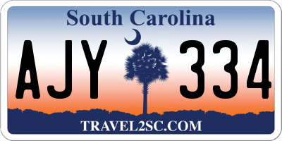 SC license plate AJY334